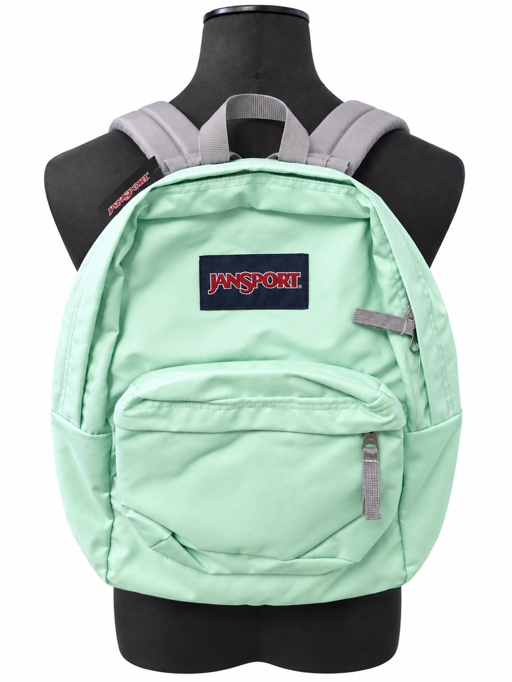 Jansport Mint Green Backpack with Gray Straps
